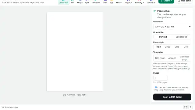 Set how many pages you need