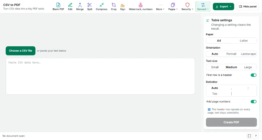 Add your CSV