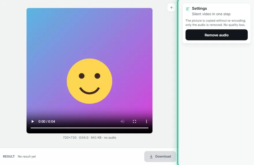 Remove the audio