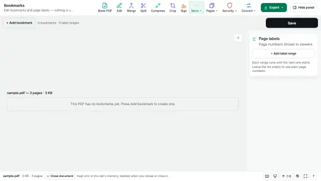Set page labels