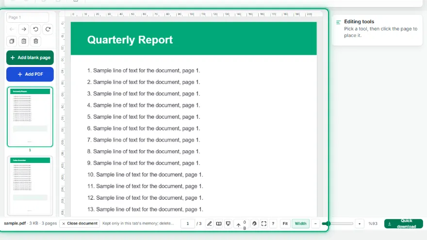 Manage pages