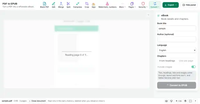 Convert to EPUB