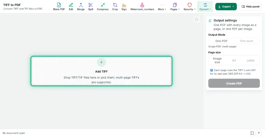 Add your TIFF files