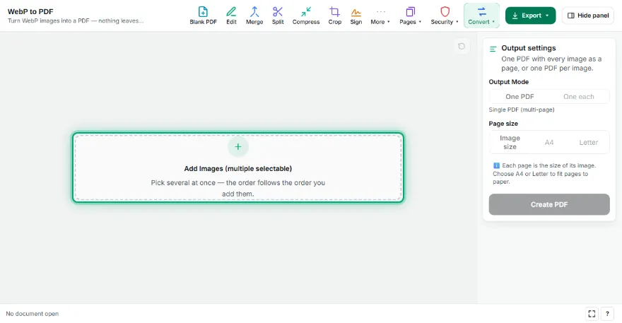 Add your WebP files