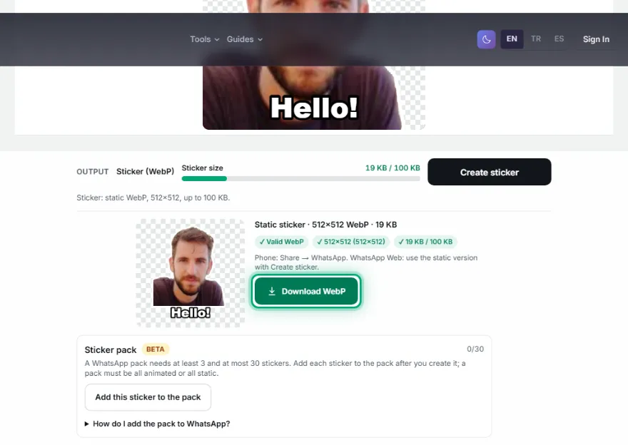 Create and download