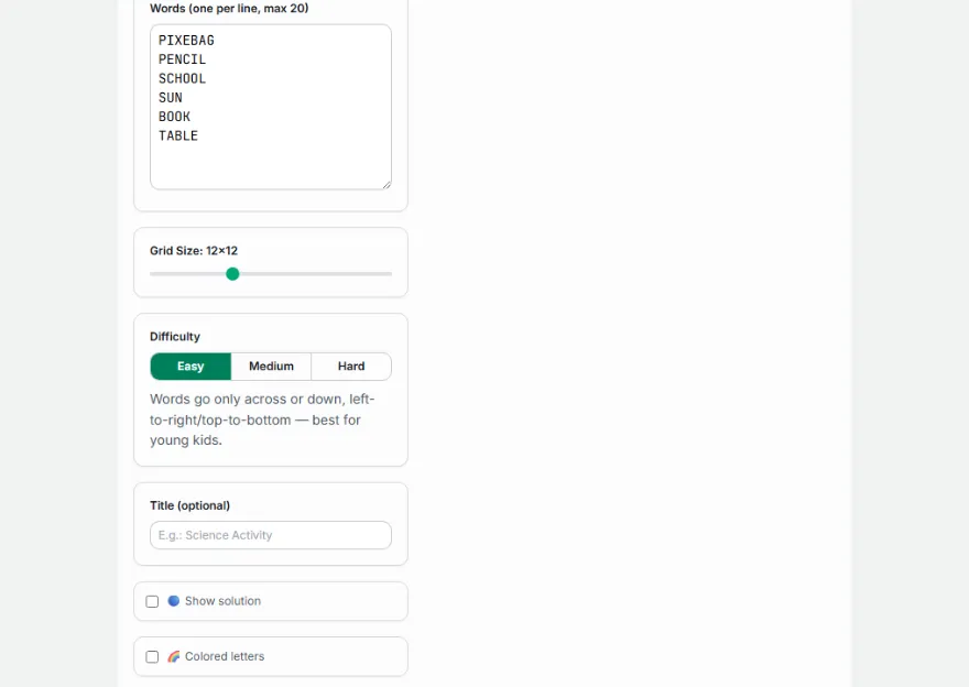 Adjust directions and size