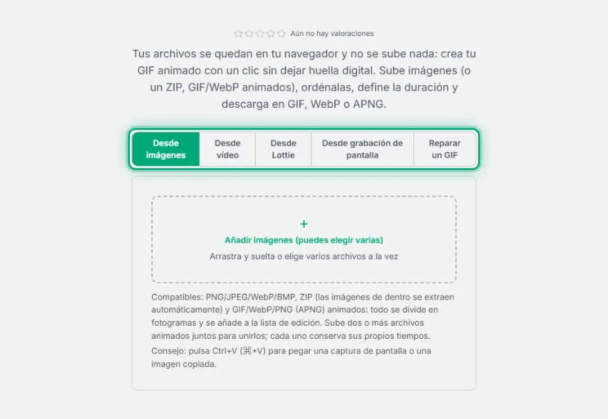 Elige el origen