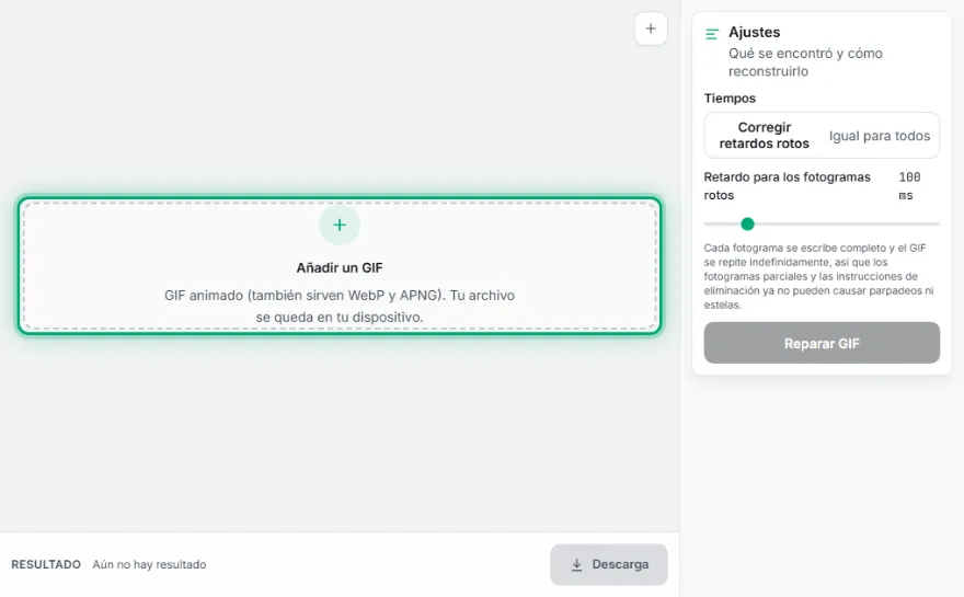 Añade el GIF roto