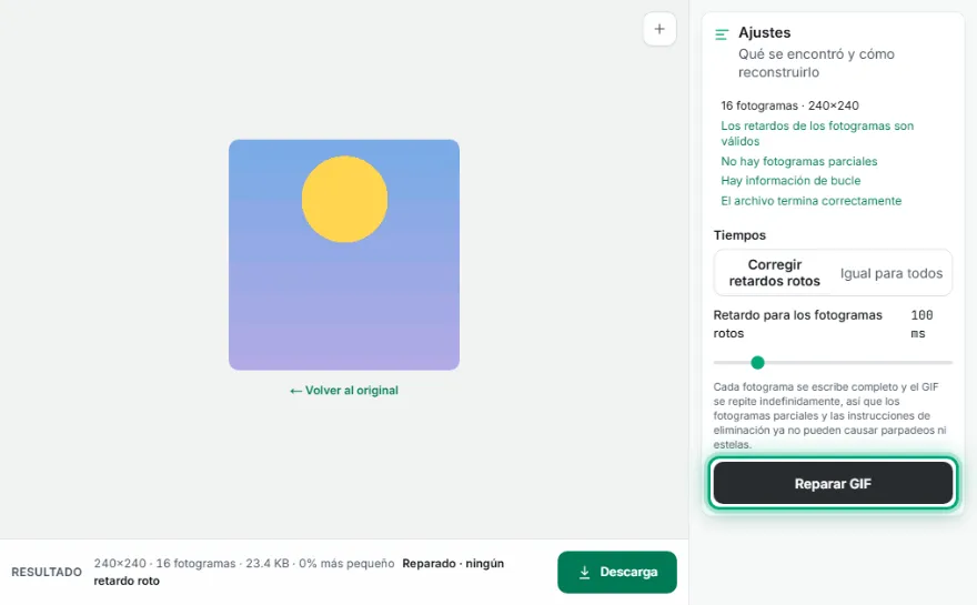 Reconstruye y descarga