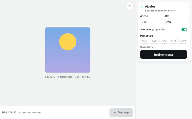 Redimensiona y descarga