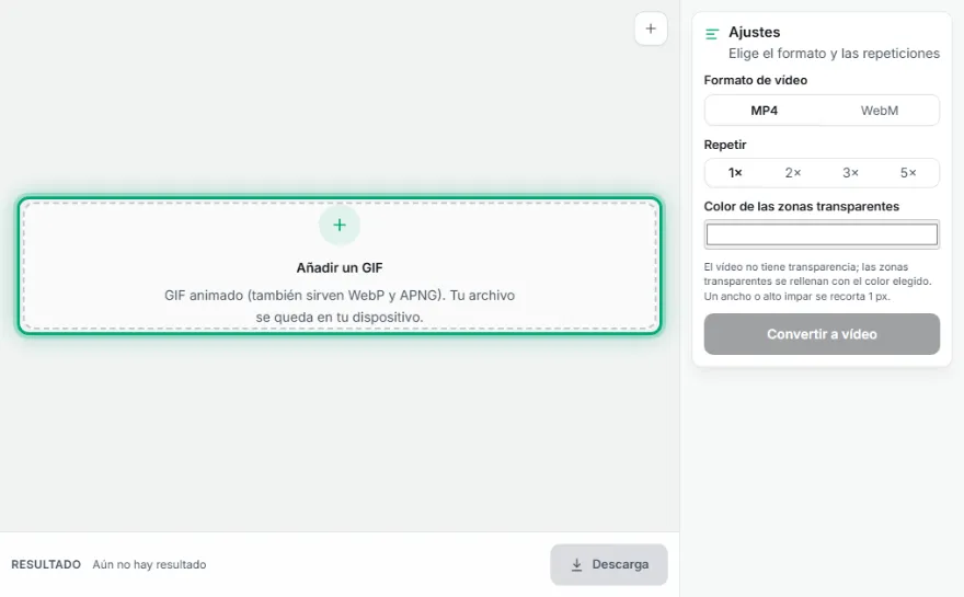 Añade el GIF