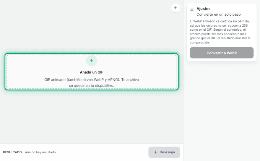 Añade el GIF