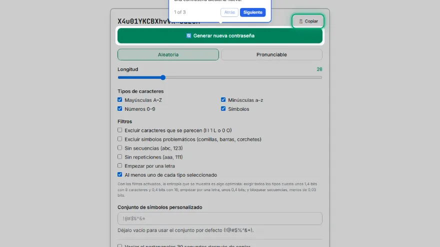 Cópiala en tu gestor de contraseñas