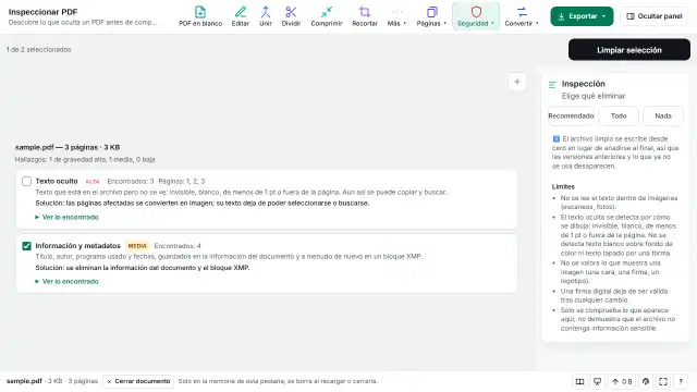 Elige qué eliminar