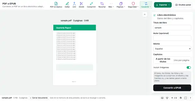 Convierte a EPUB