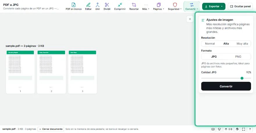 Elige una resolución