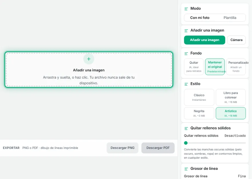 Sube una foto o elige una plantilla
