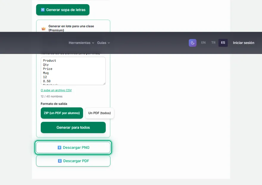 Descarga