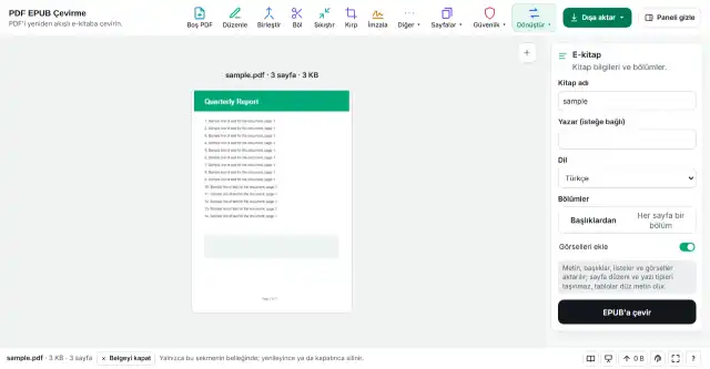 EPUB'a çevirin