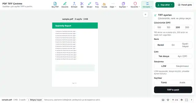 Çıktı biçimini belirleyin