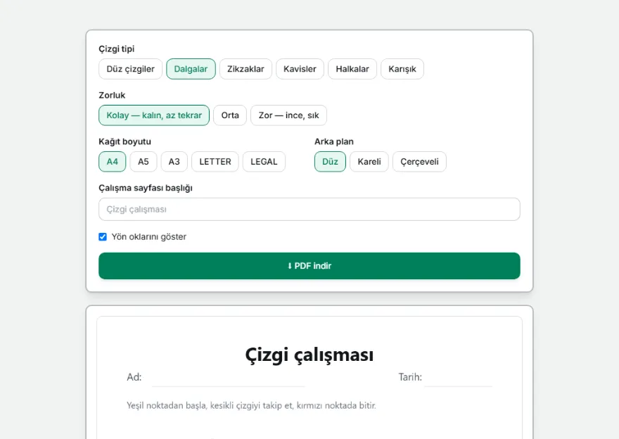 Bir çizgi deseni seçin