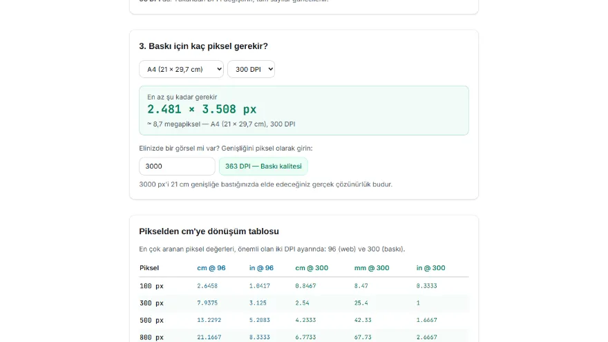 DPI'ı seçin